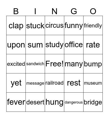 BINGO Card