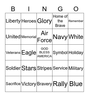 MEMORIAL DAY BINGO Card