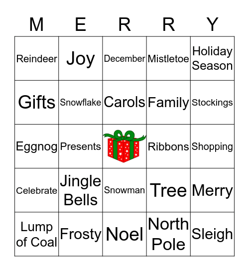 Christmas Bingo Card