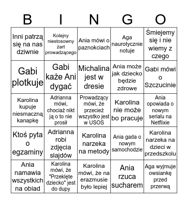 Karuzela Śmiechu Bingo Card