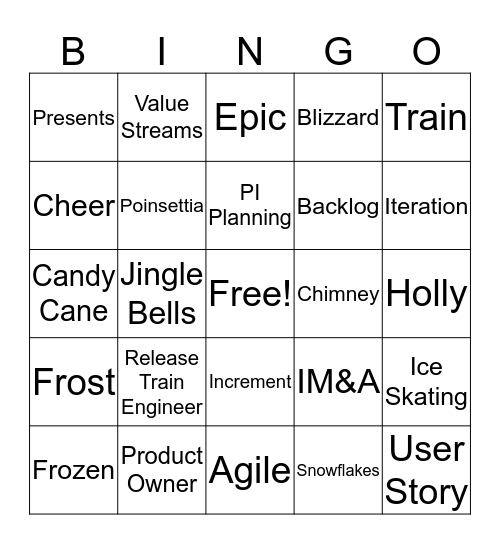 IM&A Bingo Card