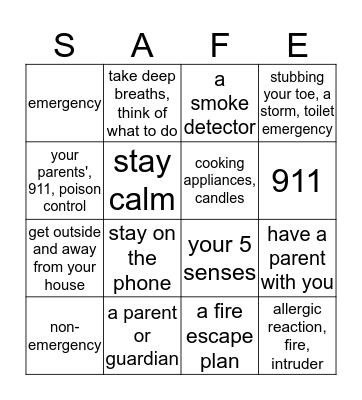 Learning How To Stay Home Alone and.... Bingo Card