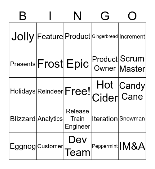 IM&A Bingo Fun Bingo Card