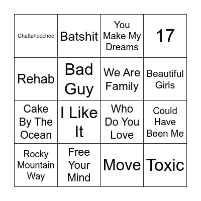 Music 14 - @QuestionOneQuiz Bingo Card