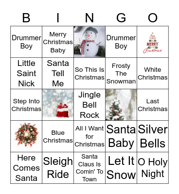 Musical Bingo Card