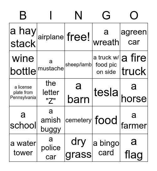 "to the wine country" bingo Card