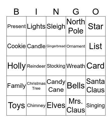 Christmas Bingo Card