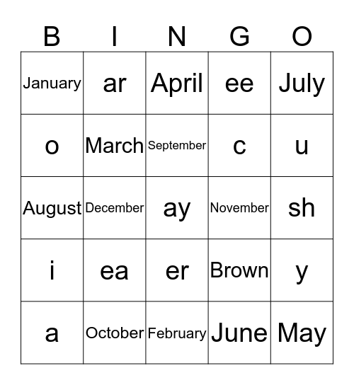 Unit 9 Bingo Card