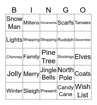 Christmas Bingo Card