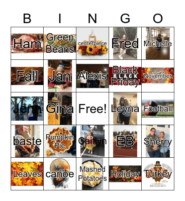 Thanksgiving Bingo Card