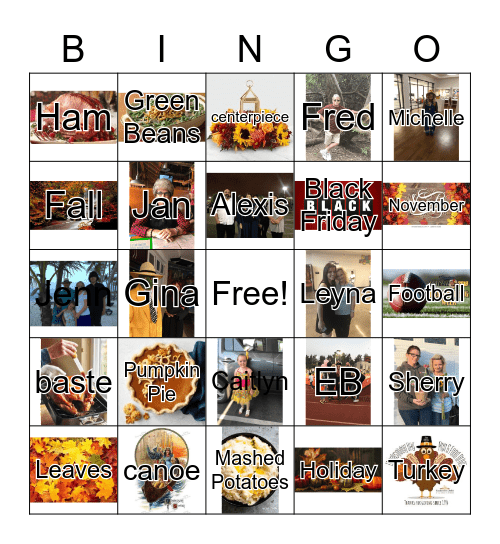 Thanksgiving Bingo Card