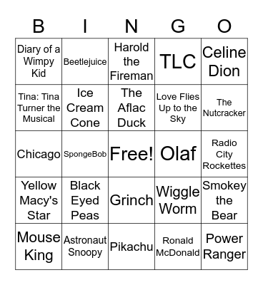 Thanksgiving Parade Bingo Card