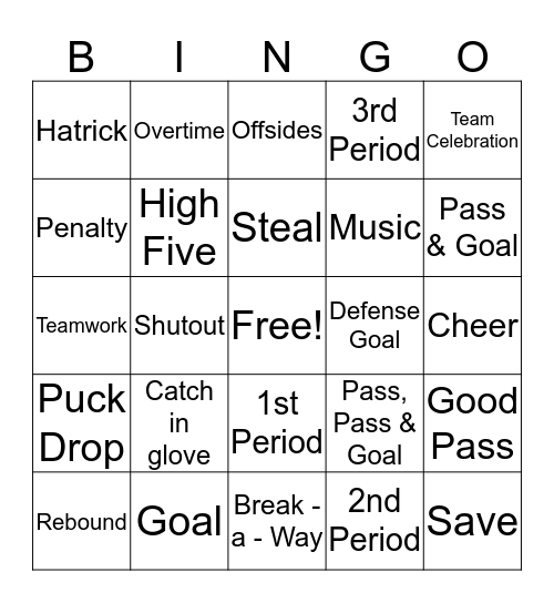 HOCKEY Bingo Card