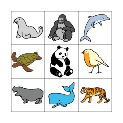 ANIMALS Bingo Card