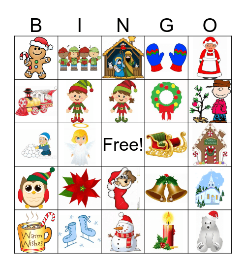 Christmas/Noël Bingo Card