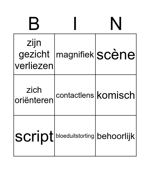 BINGO Card