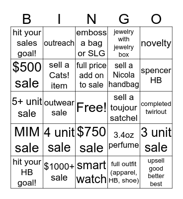 black friday bingo! Bingo Card