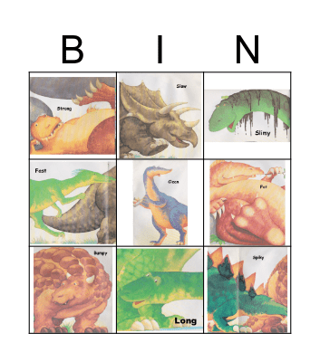 DINOSAURS Bingo Card