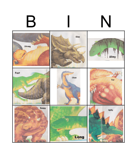 DINOSAURS Bingo Card