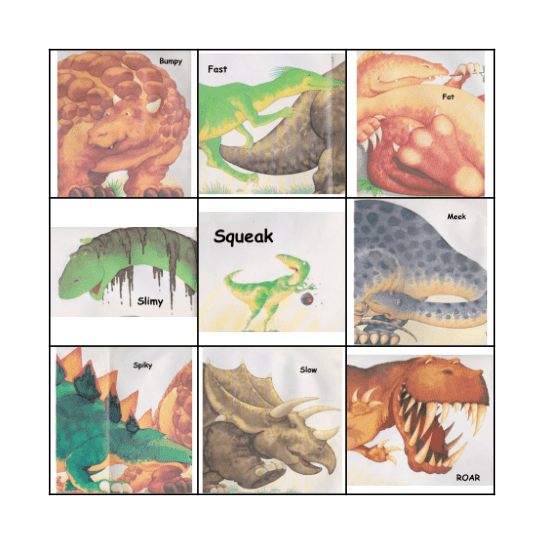 Dinosaur Bingo Card