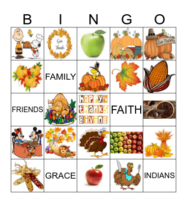 THANKSGIVING Bingo Card