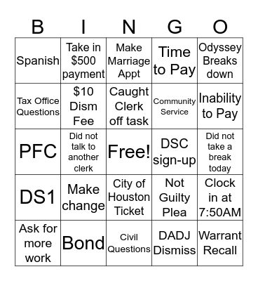 BINGO Card