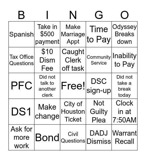 BINGO Card