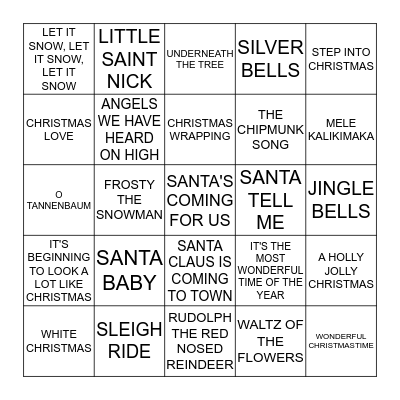 HAPPY HOLIDAYS! Bingo Card