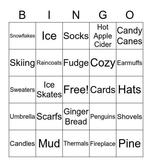 WINTER Bingo Card