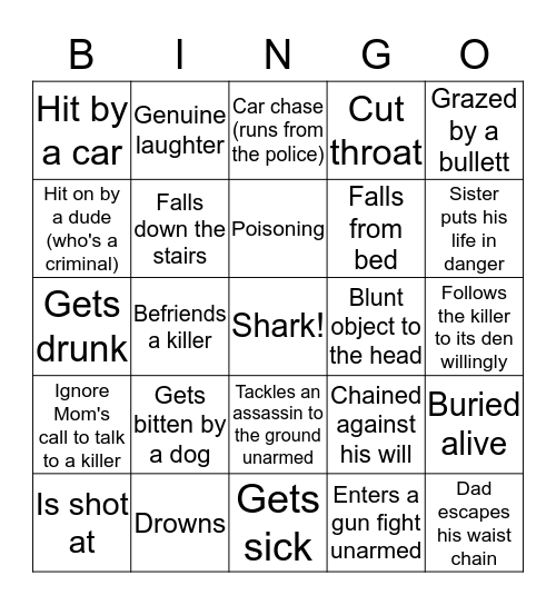 Malcolm Bright's Out of Luck S01 Bingo Card