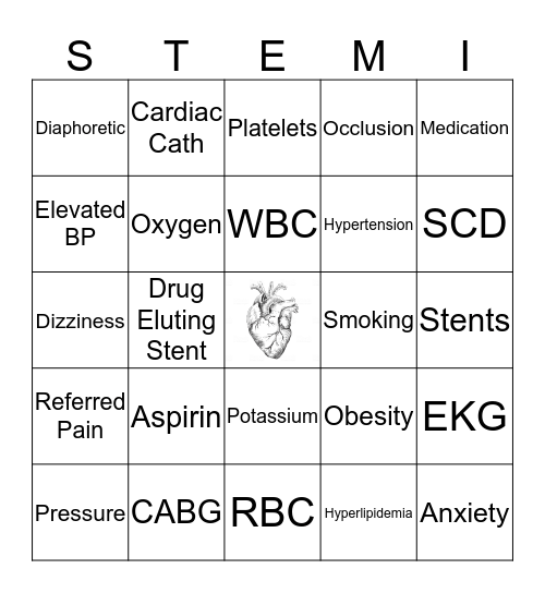 STEMI Bingo Card