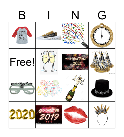 Happy New Year Bingo Card