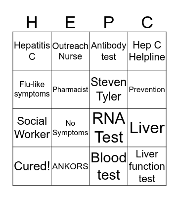 Hep C Bingo Card