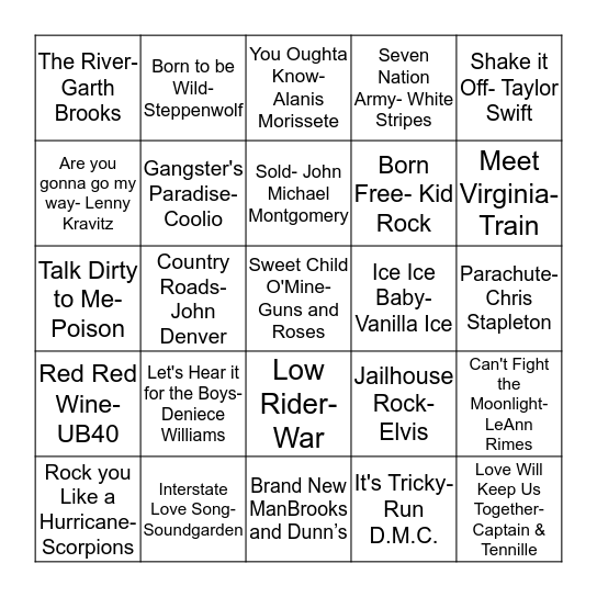 Round 2 Bingo Card