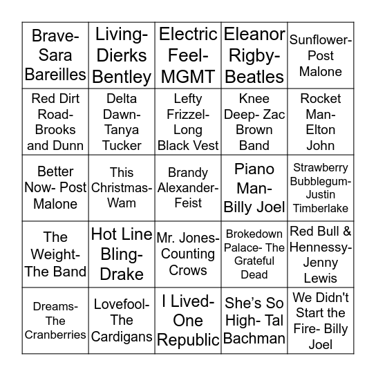 Round 3 Bingo Card