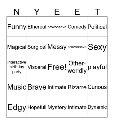 HPR BINGO Card
