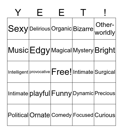 HPR BINGO BABEY Bingo Card