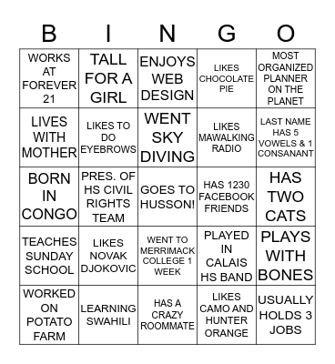 EAGLEWeek PEER MENTORS AND GRADUATE ASSISTANT Bingo Card
