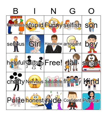 Describing Neighbours Bingo Card