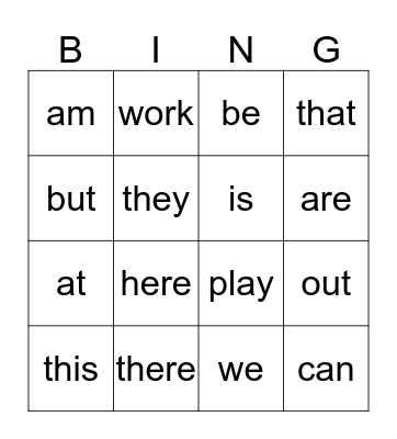 Bingo Card