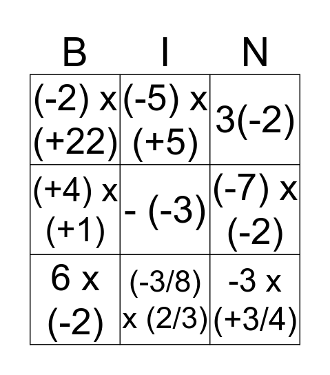 Maths Bingooooo!!!! Bingo Card