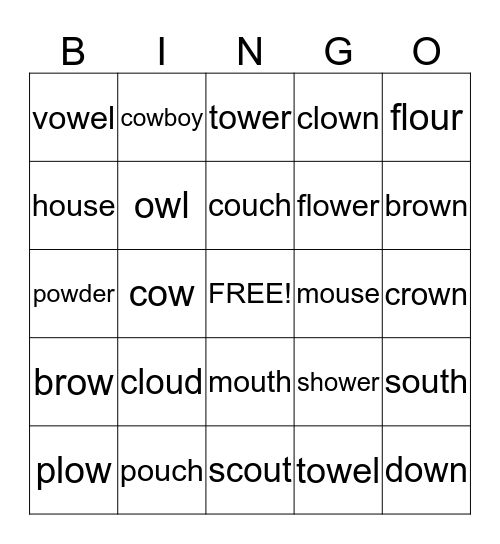The Loud Cow BINGO Card