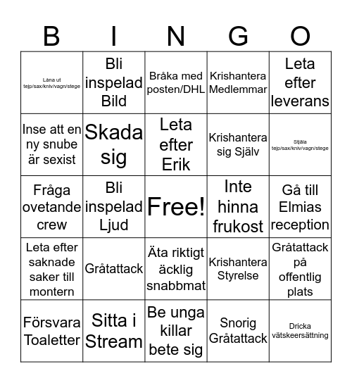 DreamHack-Bingo Card