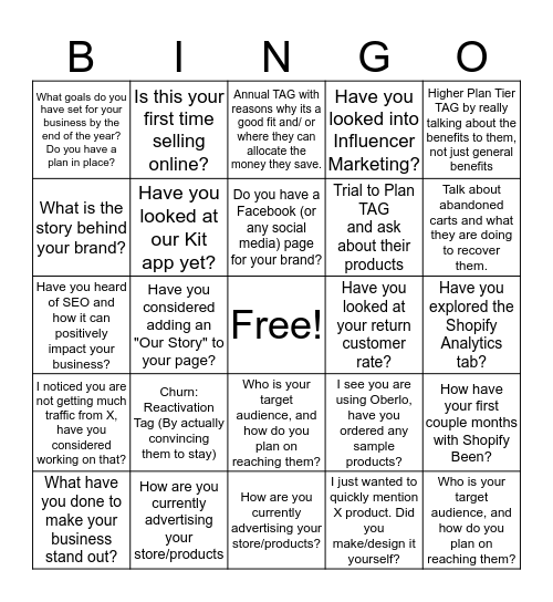 Rhodium Bingo Card