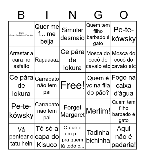 Bingo da MariPi Bingo Card