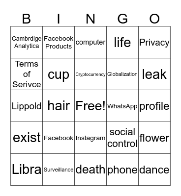 Facebook Bingo Card