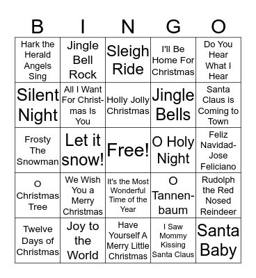 Holiday Bingo Card