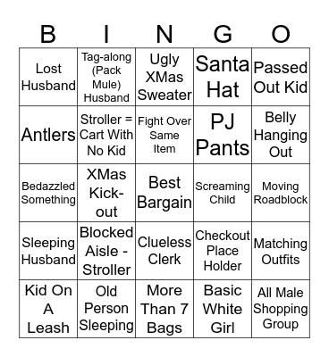 Black Friday Bingo Card