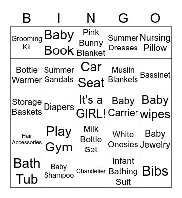 Lici's Babyshower Bingo Card