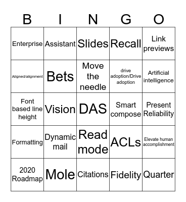 DAS All Hands Bingo Card